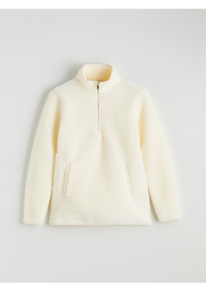 Yeni Sezon Dik Yaka Kadın Pelüş Sweatshirt indirimleri