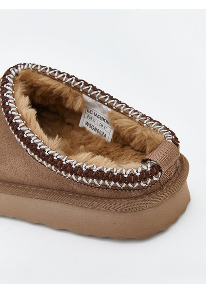 Yeni Sezon Süet Görünümlü Kız Çocuk Ev Ayakkabısı indirimleri