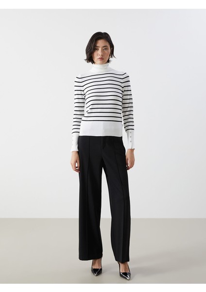 Yeni Sezon Balıkçı Yaka Çizgili Kadın Triko Kazak fiyatları