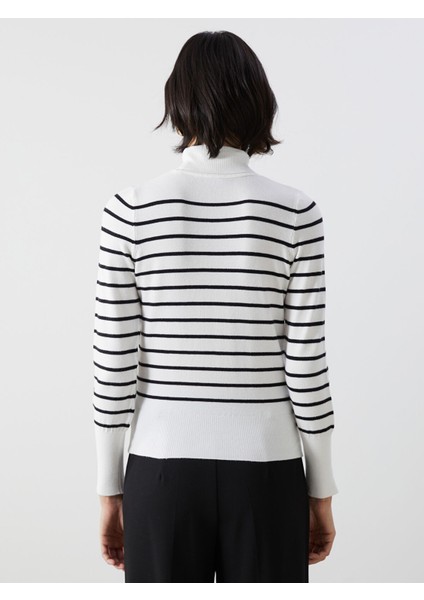 Yeni Sezon Balıkçı Yaka Çizgili Kadın Triko Kazak fırsatları