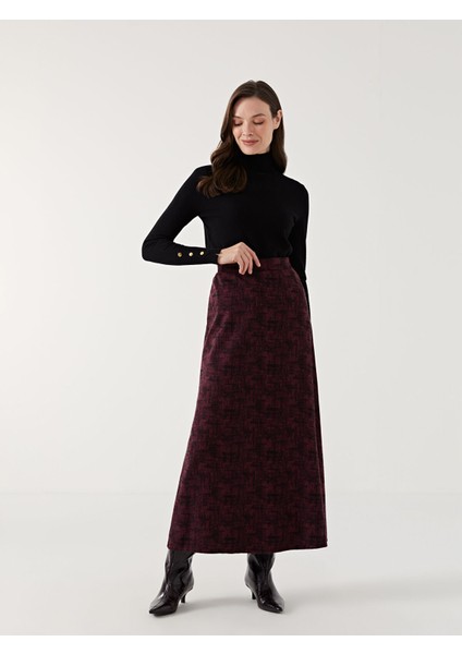 Yeni Sezon Beli Lastikli Desenli Kadın Etek