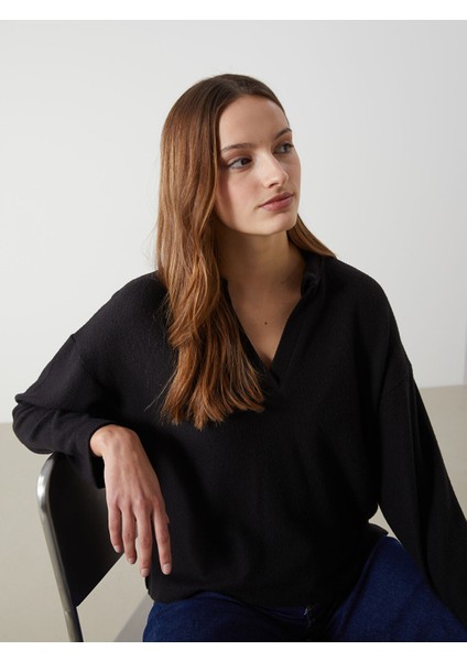 Yeni Sezon Polo Yaka Kadın Sweatshirt