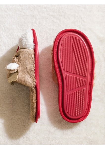 Yeni Sezon Geyik Nakışlı Pelüş Kadın Ev Terliği indirimleri