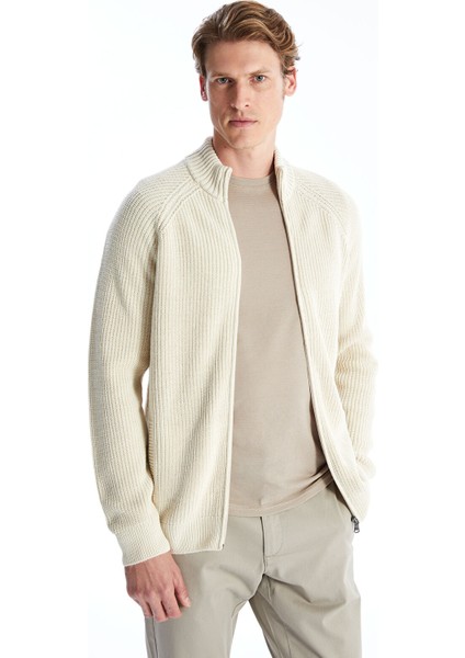 Yeni Sezon Standart Kalıp Dik Yaka Erkek Triko Hırka