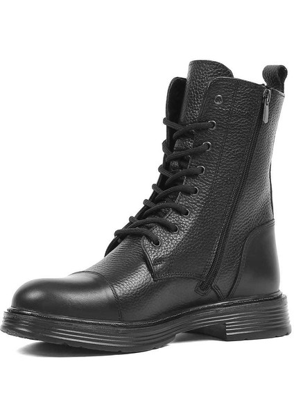 Erkek Siyah Bağcıklı Fermuarlı Deri Bot fırsatları