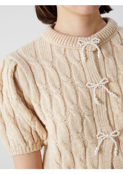 Yeni Sezon Kurdele Detaylı Balon Kollu Prenses Kazak modelleri