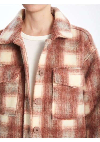 Yeni Sezon Ekose Oversize Kadın Pelüş Gömlek Ceket modelleri