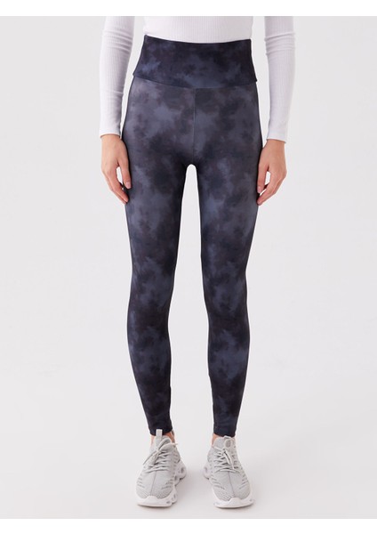 Yeni Sezon Beli Lastikli Batik Desenli Kadın Spor Tayt modelleri