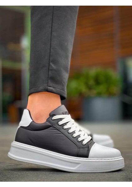 Yzlal KB-X46 Kuback Siyah Beyaz Yüksek Beyaz Taban Günlük Spor Ayakkabı (Numara: 42) fırsatları