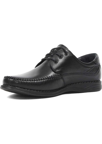 Erkek Siyah Bağcıklı Deri Günlük Ayakkabı fırsatları