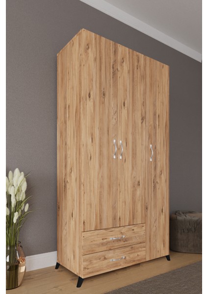 Mavera 3 Kapaklı 2 Çekmeceli Gardrop, Atlantik Çam, 90 cm modelleri