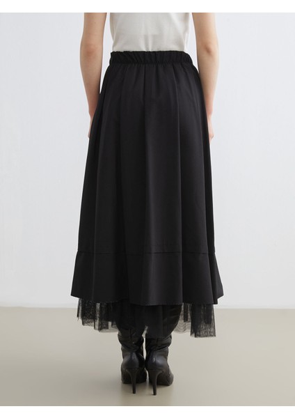 Yeni Sezon Beli Lastikli Poplin Kloş Etek fırsatları