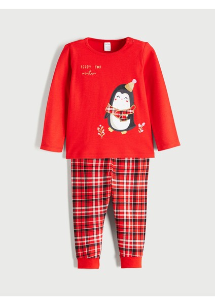 Yeni Sezon Ekose Desenli Kız Bebek Pijama Takımı