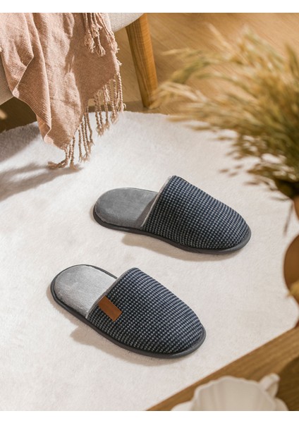 Yeni Sezon Çizgili Önü Kapalı Erkek Ev Terliği