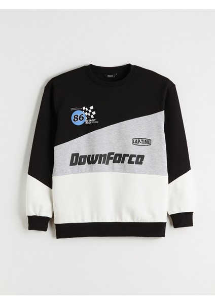 Yeni Sezon Bisiklet Yaka Baskılı Erkek Kalın Sweatshirt indirimleri