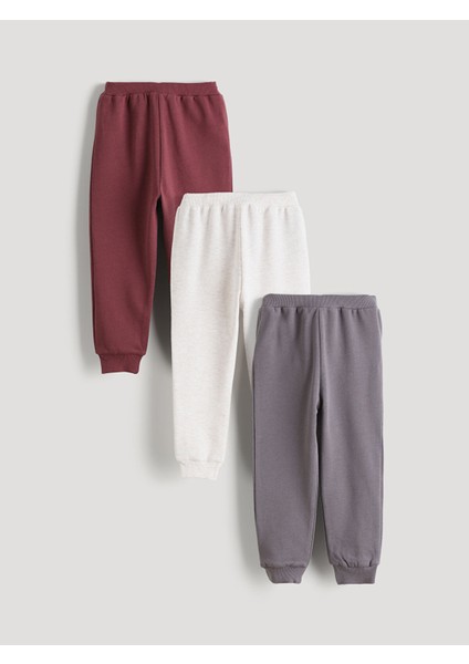 Yeni Sezon Beli Lastikli Basic Erkek Bebek Jogger Eşofman Altı 3'lü