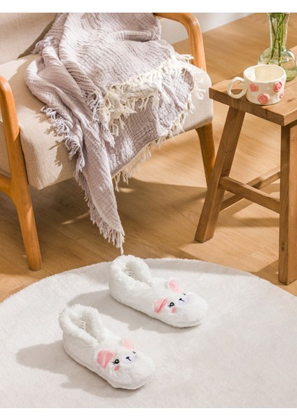 Yeni Sezon Tavşan Figürlü Pelüş Kadın Panduf