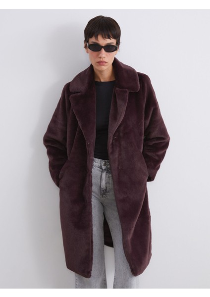 Yeni Sezon Ceket Yaka Kadın Kürk Kaban