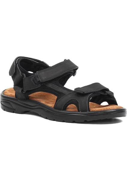 Erkek Siyah Süet Deri Sandalet modelleri