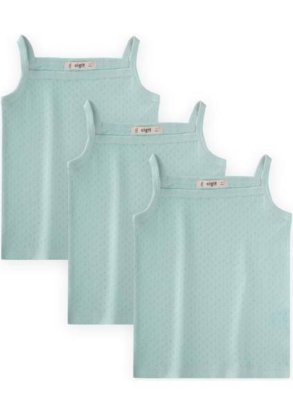 Üçlü Ip Askılı Klimalı Atlet 2-9 Yaş Mint Yeşil