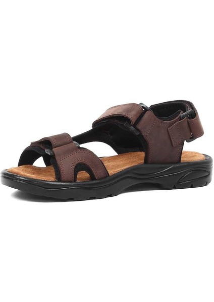 Erkek Kahverengi Süet Deri Sandalet fırsatları
