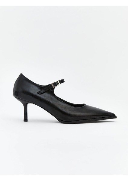 Yeni Sezon Deri Görünümlü Sivri Burun Kadın Topuklu Ayakkabı fiyatları