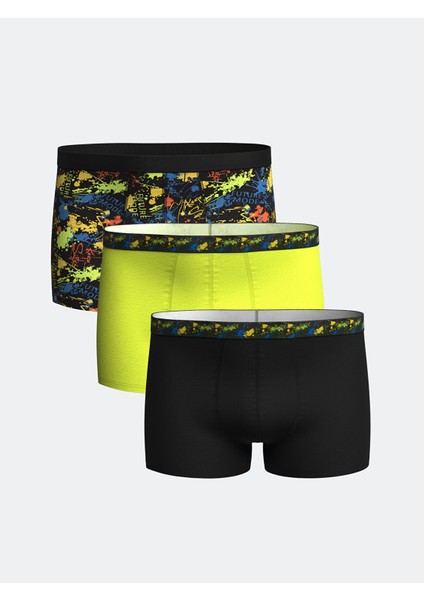 Yeni Sezon Standart Kalıp Pamuklu Esnek Erkek Boxer 3'lü