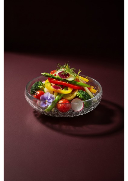 Novento Büyük Boy Cam Salata Kasesi - Iskandinav Tarz Meyvelik Kase 26 cm