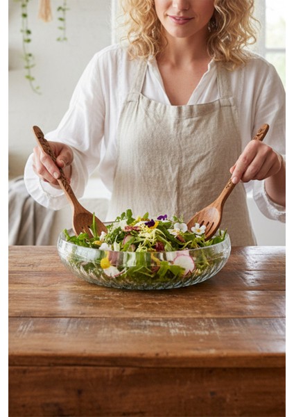 Novento Büyük Boy Cam Salata Kasesi - Iskandinav Tarz Meyvelik Kase 26 cm modelleri