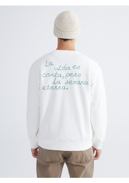 Yeni Sezon Bisiklet Yaka Baskılı Erkek Kalın Sweatshirt indirimleri