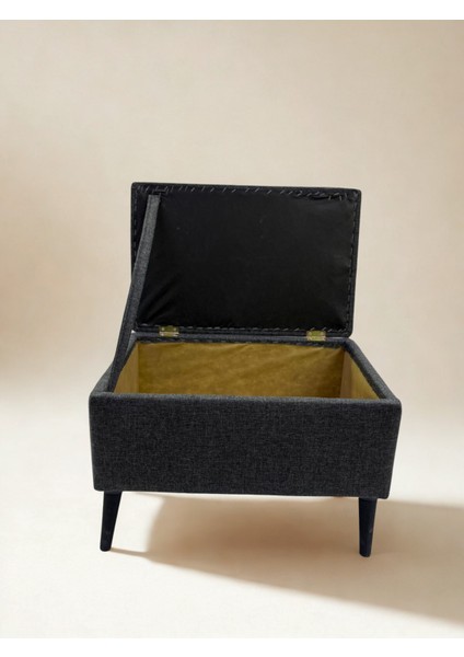 Sandıklı Keten Kumaş Puf | 60 x 40 x 45 | indirimleri