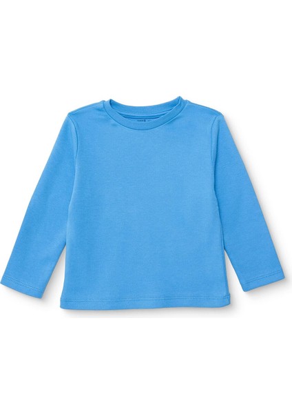 Erkek Bebek Uzun Kol Tshirt Interlok Bisiklet Yaka Uzun Kol