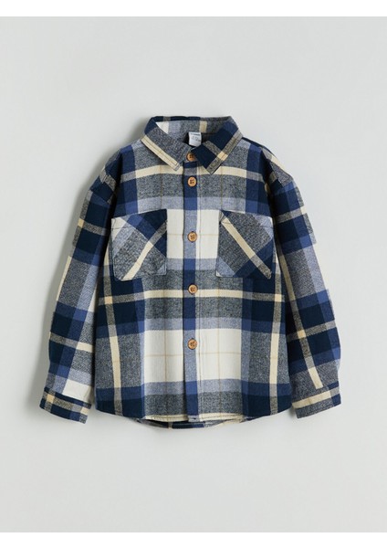 Yeni Sezon Uzun Kollu Ekose Erkek Çocuk Gömlek