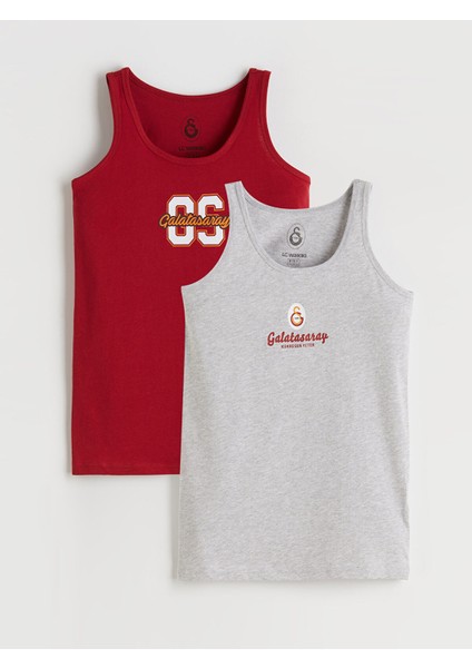 Yeni Sezon Bisiklet Yaka Galatasaray Baskılı Erkek Çocuk Atlet 2'li
