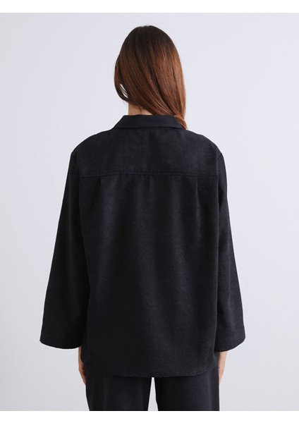 Yeni Sezon Gömlek Yaka Süet Görünümlü Bluz fırsatları