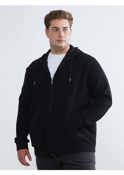 Yeni Sezon Standart Kalıp Kapüşonlu Erkek Fermuarlı Sweatshirt