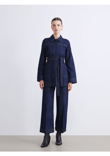 Yeni Sezon Gömlek Yaka Kadın Jean Ceket modelleri