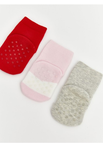 Yeni Sezon Yılbaşı Temalı Kız Bebek Soket Çorap 3'lü modelleri