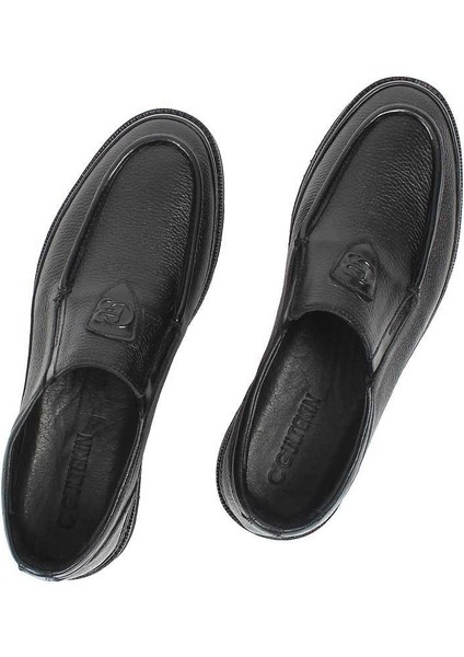 Erkek Siyah Deri Loafer