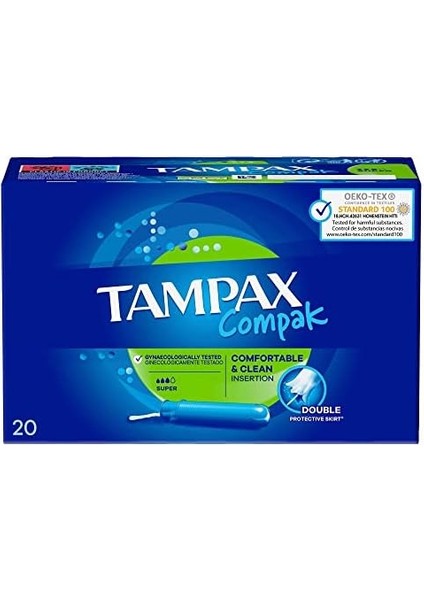 Tampax Compak Super Tampon Aplikatörlü 20 Adet modelleri