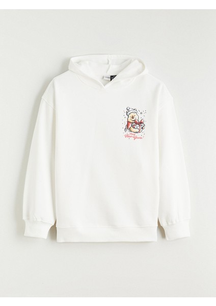 Yeni Sezon Kapüşonlu Winnie The Pooh Baskılı Kız Çocuk Kalın Sweatshirt fiyatları