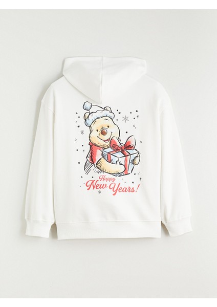 Yeni Sezon Kapüşonlu Winnie The Pooh Baskılı Kız Çocuk Kalın Sweatshirt fırsatları