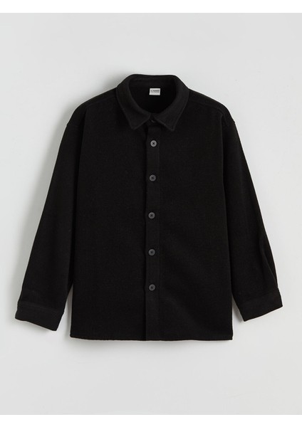 Yeni Sezon Basic Erkek Çocuk Kaşe Gömlek Ceket