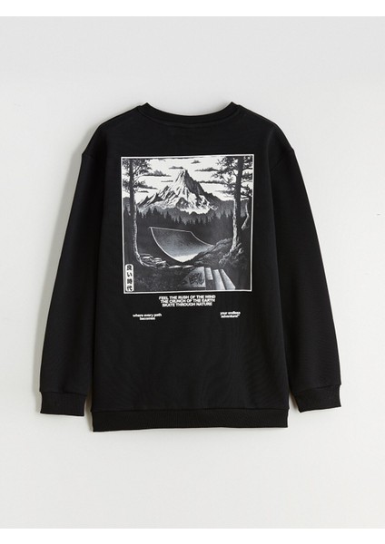 Yeni Sezon Bisiklet Yaka Baskılı Erkek Çocuk Kalın Sweatshirt indirimleri