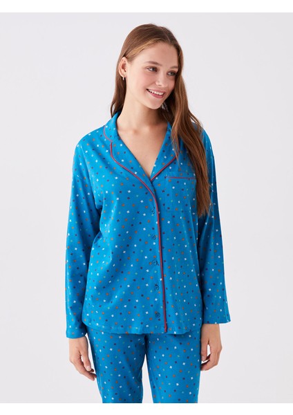 Yeni Sezon Gömlek Yaka Desenli Kadın Pijama Takımı modelleri