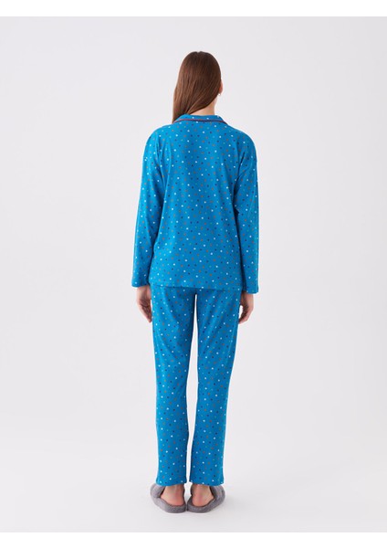 Yeni Sezon Gömlek Yaka Desenli Kadın Pijama Takımı indirimleri