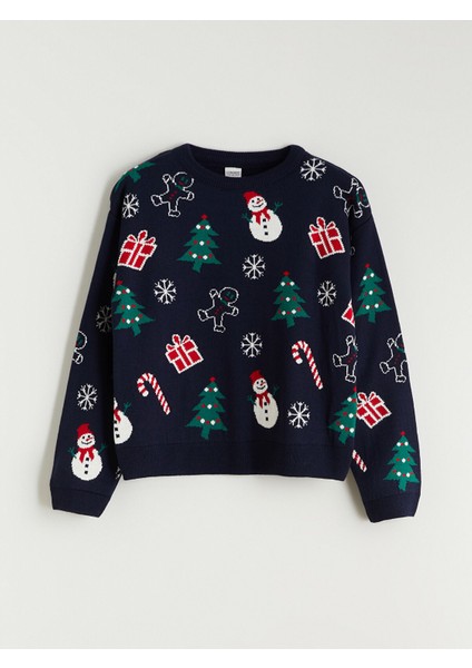 Yeni Sezon Yılbaşı Temalı Kız Çocuk Kazak