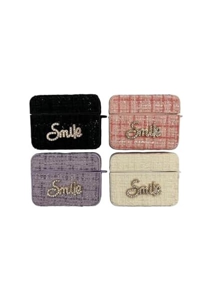 Pro/pro 2 ile Uyumlu Kumaş Dokulu Taş Detaylı Askılı Kılıf – "smile", "goodluck" ve Ayıcık Figürlü Şık Tasarımlar (Smile Siyah) modelleri