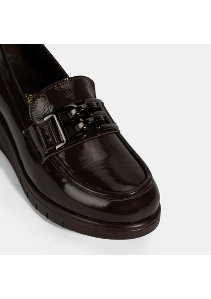 Kadın Kahve Desacomfort Toka Detaylı Deri Ayakkabı