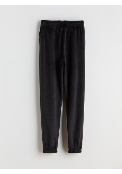 Yeni Sezon Beli Lastikli Kadife Kız Çocuk Eşofman Altı